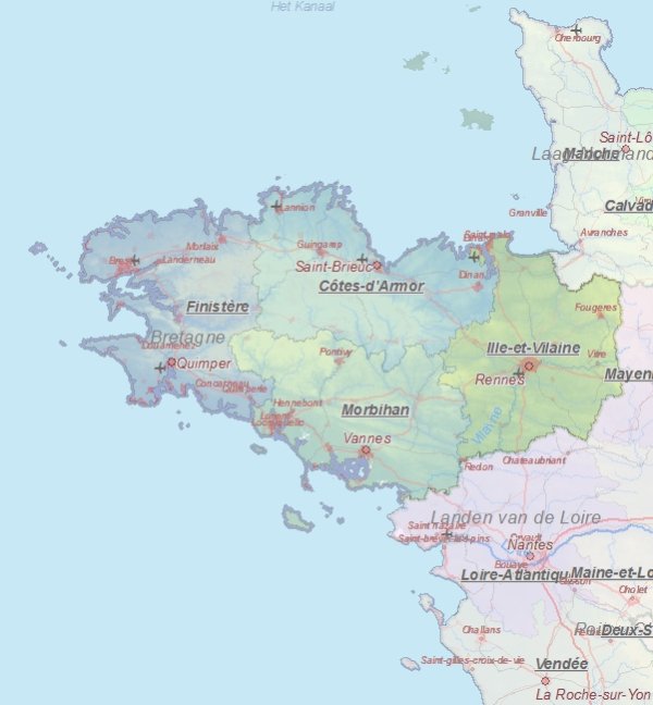 Touristische Karte von Bretagne