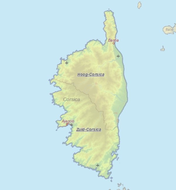 Touristische Karte von Korsika