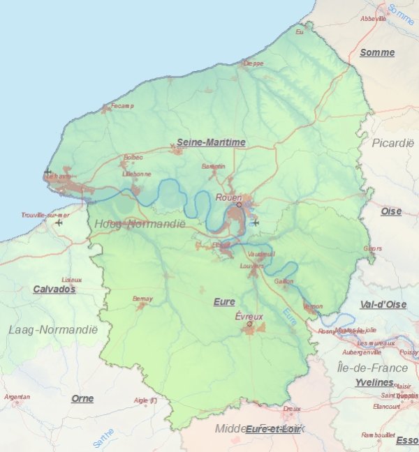 Touristische Karte von Haute-Normandie