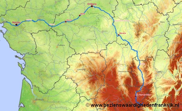 Fluss-Karte der Fluss loire
