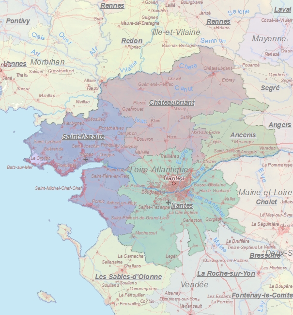 Touristische Karte von Loire-Atlantique