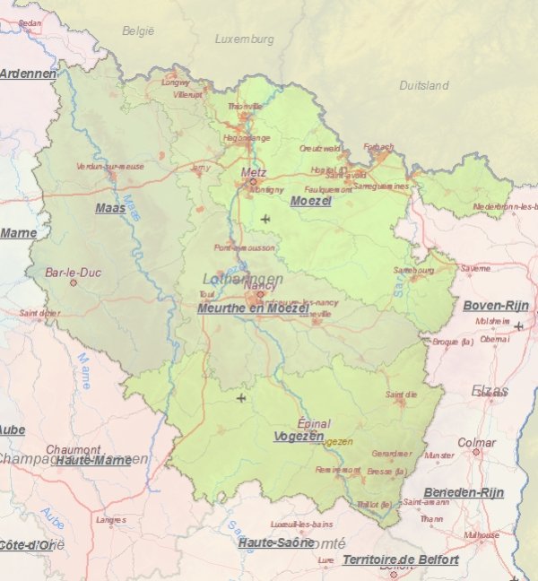 Touristische Karte von Lothringen