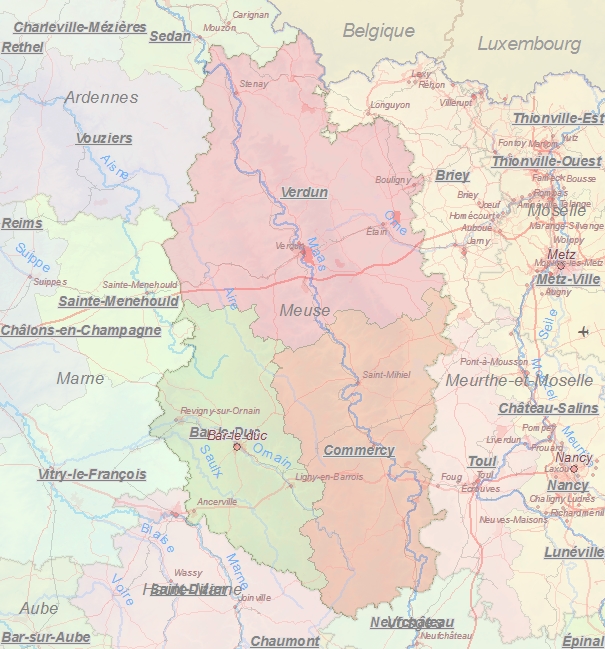Touristische Karte von Meuse