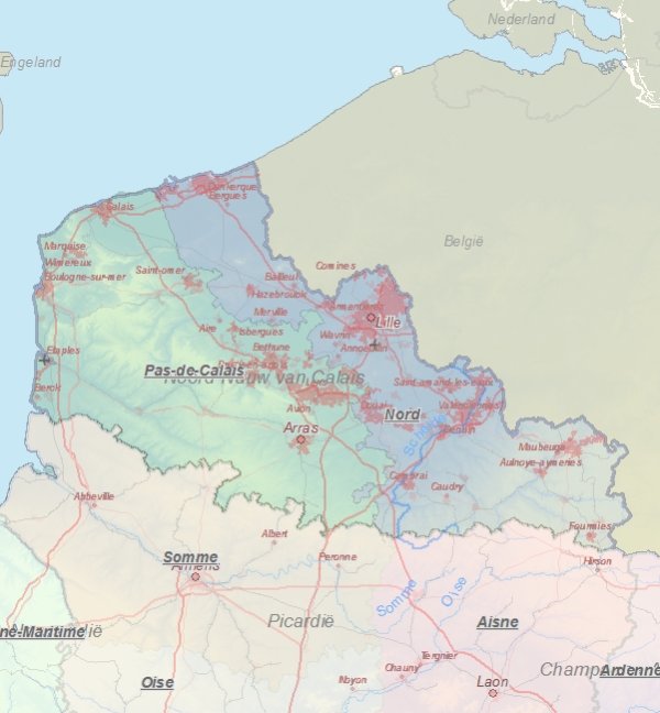 Touristische Karte von Nord-Pas-de-Calais