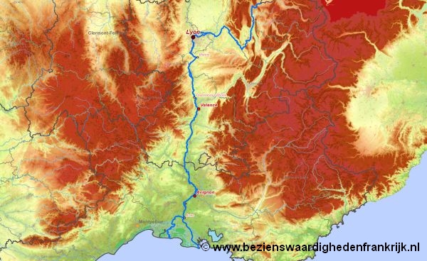 Fluss-Karte der Fluss rhone