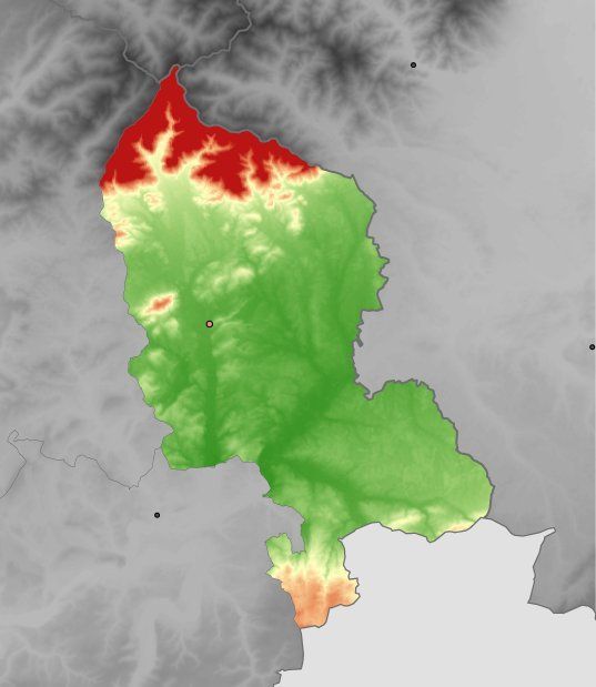 Höhenkarte von Territoire-de-Belfort